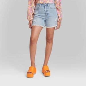 Wild Fable Super High Rise Cut-off Denim Shorts 16